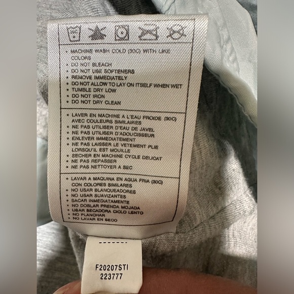 Vintage 90’s Nike Blue black stripe hood zip up windbreaker jacket coat Lined L - Picture 8 of 11